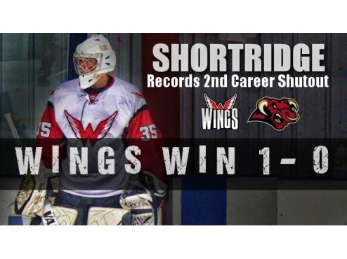 Wings Win 1-0, Shortridge 2nd Career Shutout
