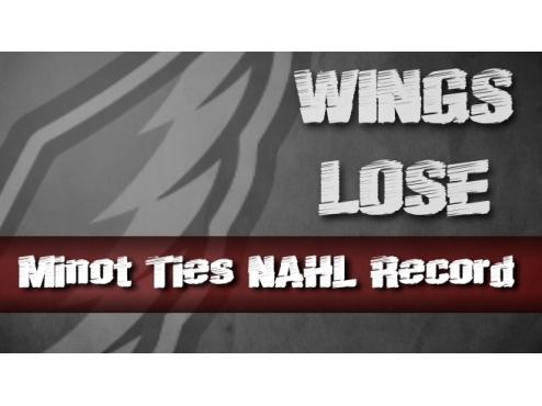 Wings Lose 3-2, Minot Ties NAHL Record