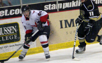 TBT Brandon Platt 1 Goal in 3-2 Win vs. Bismarck Feb. 3rd 2011 Photo Credit: Stacie Wasem