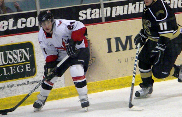 TBT Brandon Platt 1 Goal in 3-2 Win vs. Bismarck Feb. 3rd 2011 Photo Credit: Stacie Wasem