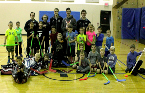 Wings Help With YMCA Floor Hockey!