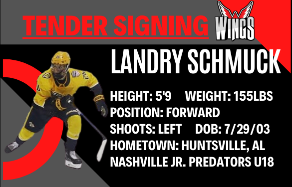 Wings sign tender Landry Schmuck