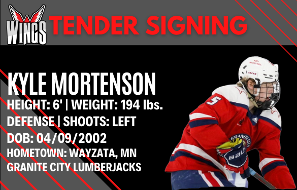 Wings Sign Kyle Mortenson to Tender!